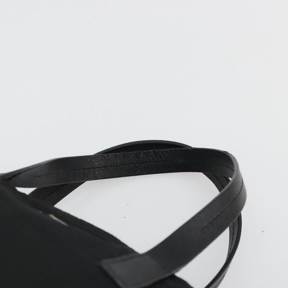 PRADA Hand Bag Nylon Black Silver Auth 175344
