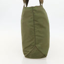 PRADA Tote Bag Nylon Khaki Silver Auth 175345-3