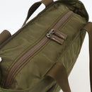 PRADA Tote Bag Nylon Khaki Silver Auth 175345-6