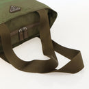 PRADA Tote Bag Nylon Khaki Silver Auth 175345-7