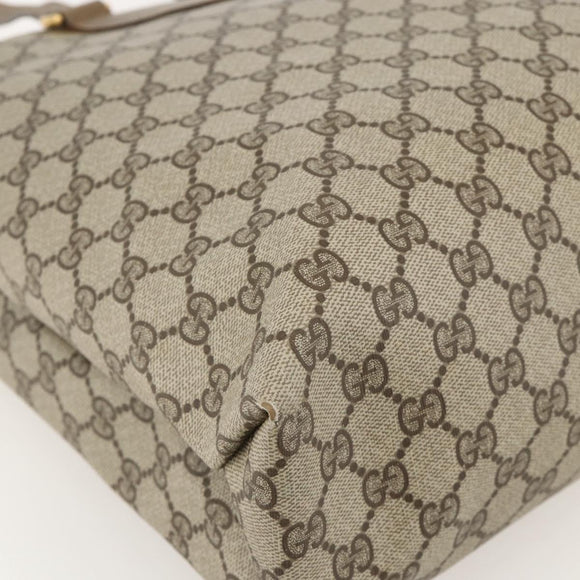GUCCI GG Supreme Tote Bag PVC Beige Gold 39 02 061 Auth 175347