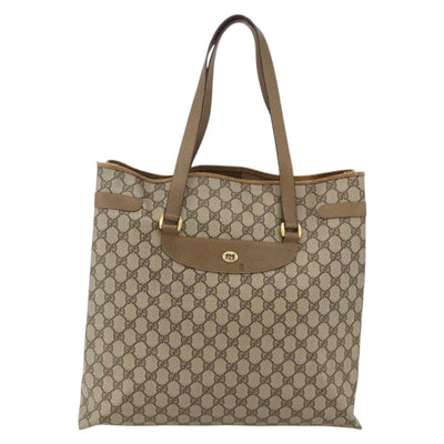 GUCCI GG Supreme Tote Bag PVC Beige Gold 39 02 061 Auth 175347 - 0