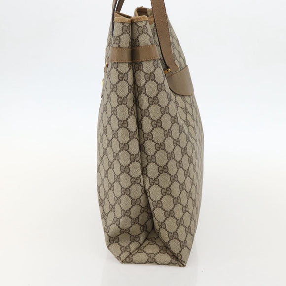 GUCCI GG Supreme Tote Bag PVC Beige Gold 39 02 061 Auth 175347