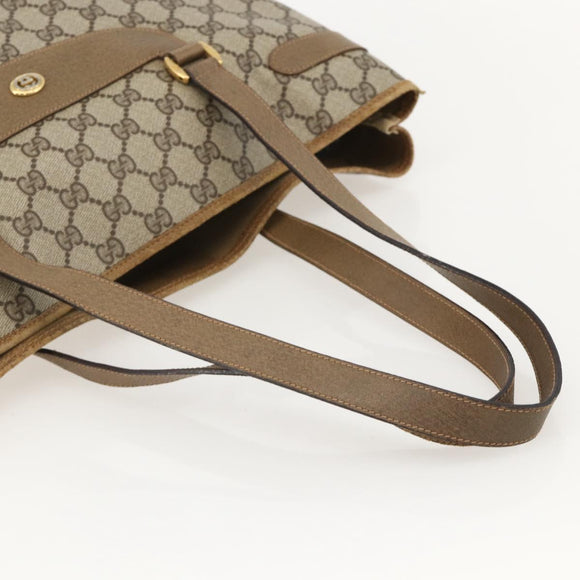 GUCCI GG Supreme Tote Bag PVC Beige Gold 39 02 061 Auth 175347