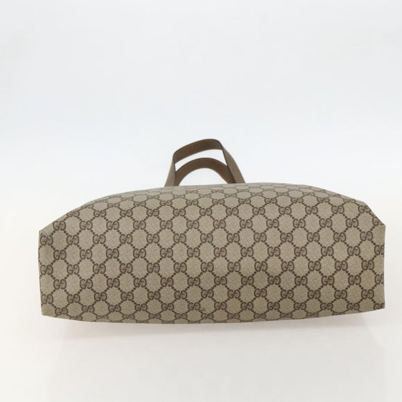 GUCCI GG Supreme Tote Bag PVC Beige Gold 39 02 061 Auth 175347