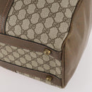 GUCCI GG Supreme Boston Bag PVC Beige Gold Auth 175348-9