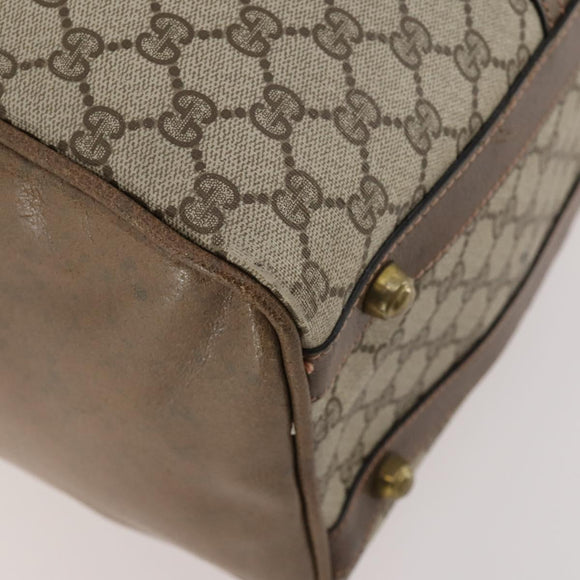 GUCCI GG Supreme Boston Bag PVC Beige Gold Auth 175348