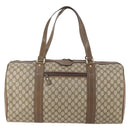 GUCCI GG Supreme Boston Bag PVC Beige Gold Auth 175348-2