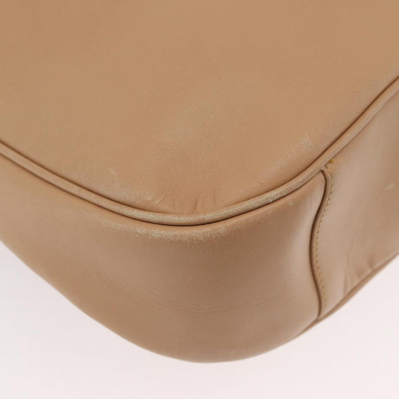GUCCI Bamboo Shoulder Bag Leather 2way Beige Silver 001 1577 2123 Auth 175350