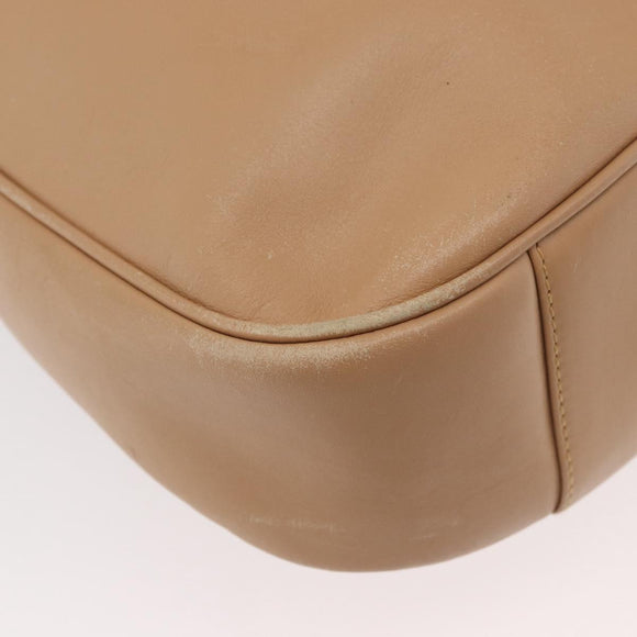 GUCCI Bamboo Shoulder Bag Leather 2way Beige Silver 001 1577 2123 Auth 175350