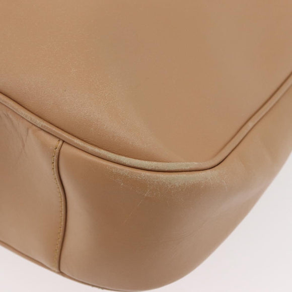 GUCCI Bamboo Shoulder Bag Leather 2way Beige Silver 001 1577 2123 Auth 175350