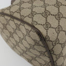 GUCCI GG Supreme Web Sherry Line Hand Bag PVC Beige Gold Auth 175351-15