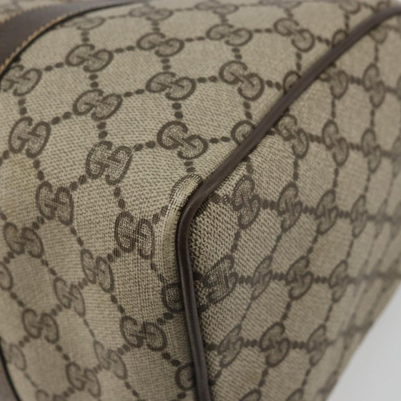 GUCCI GG Supreme Web Sherry Line Hand Bag PVC Beige Gold Auth 175351