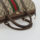GUCCI GG Supreme Web Sherry Line Hand Bag PVC Beige Gold Auth 175351-7