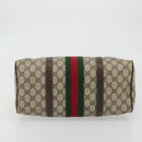 GUCCI GG Supreme Web Sherry Line Hand Bag PVC Beige Gold Auth 175351-5