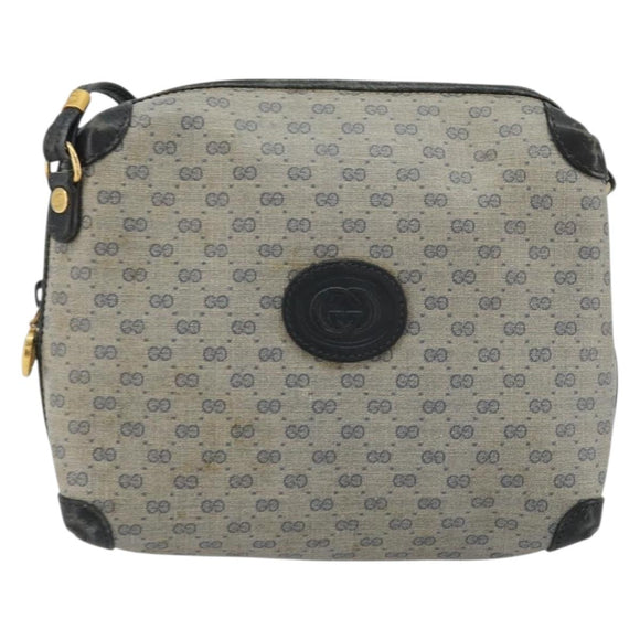 GUCCI Micro GG Supreme Shoulder Bag PVC Navy Gold 007 58 0093 Auth 175353