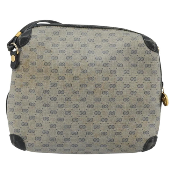 GUCCI Micro GG Supreme Shoulder Bag PVC Navy Gold 007 58 0093 Auth 175353