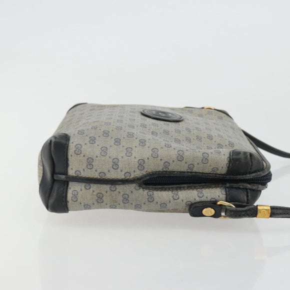 GUCCI Micro GG Supreme Shoulder Bag PVC Navy Gold 007 58 0093 Auth 175353