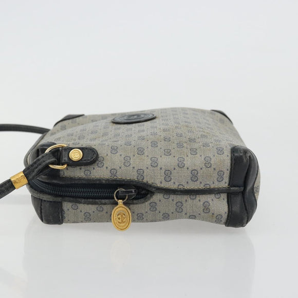 GUCCI Micro GG Supreme Shoulder Bag PVC Navy Gold 007 58 0093 Auth 175353