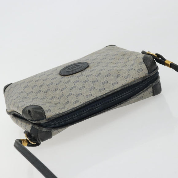 GUCCI Micro GG Supreme Shoulder Bag PVC Navy Gold 007 58 0093 Auth 175353