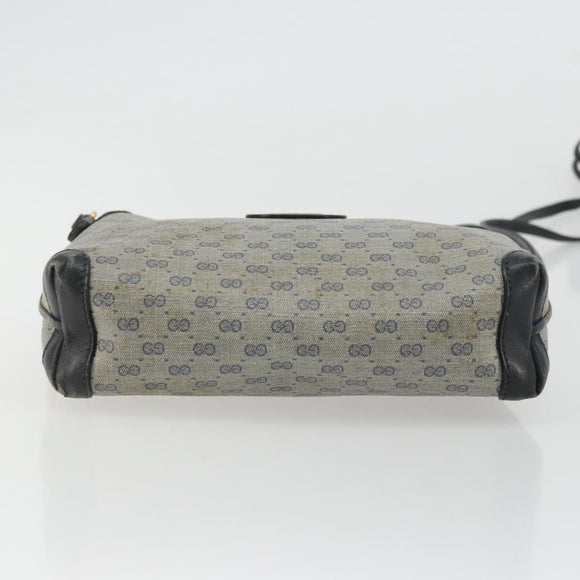 GUCCI Micro GG Supreme Shoulder Bag PVC Navy Gold 007 58 0093 Auth 175353