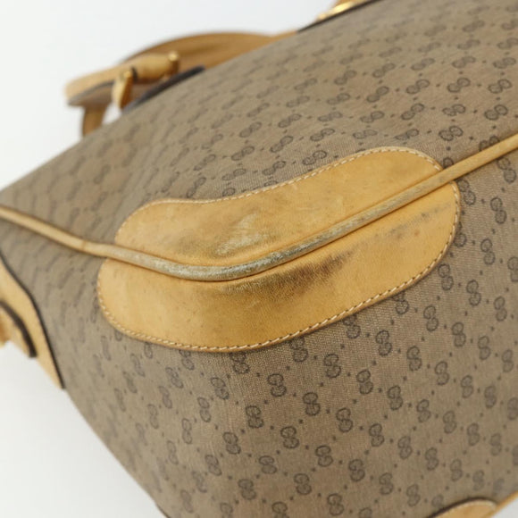 GUCCI Micro GG Supreme Hand Bag PVC 2way Beige Gold 002 58 0033 Auth 175355
