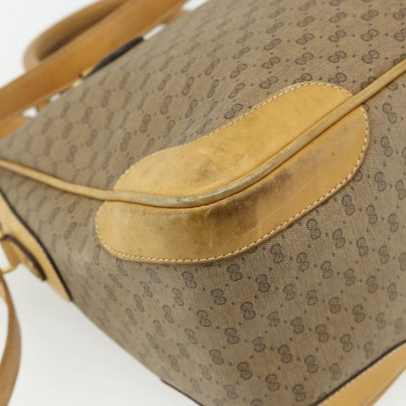 GUCCI Micro GG Supreme Hand Bag PVC 2way Beige Gold 002 58 0033 Auth 175355