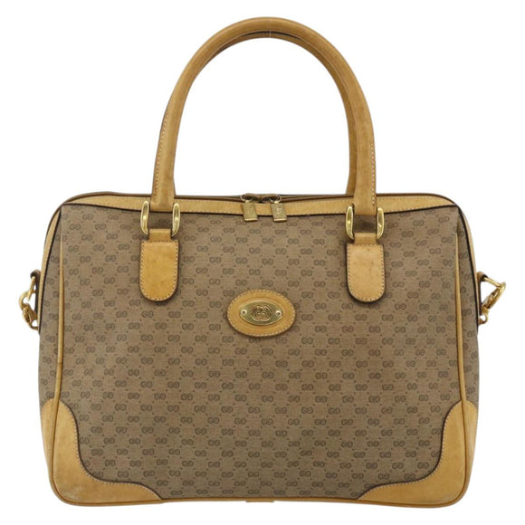 GUCCI Micro GG Supreme Hand Bag PVC 2way Beige Gold 002 58 0033 Auth 175355