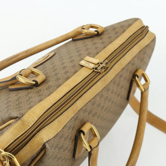 GUCCI Micro GG Supreme Hand Bag PVC 2way Beige Gold 002 58 0033 Auth 175355