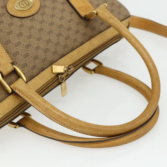 GUCCI Micro GG Supreme Hand Bag PVC 2way Beige Gold 002 58 0033 Auth 175355