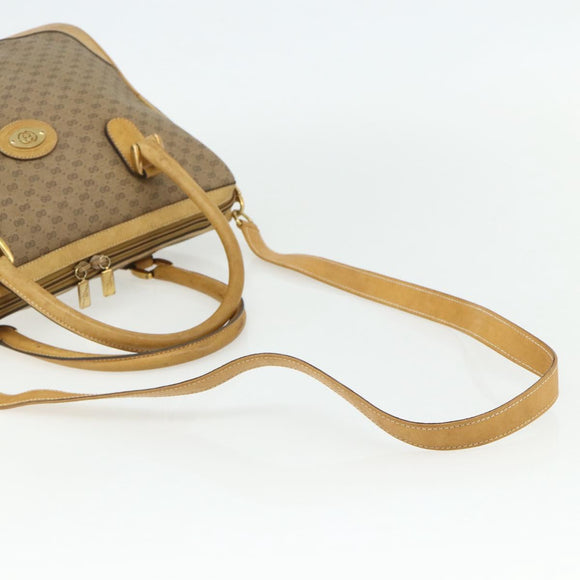 GUCCI Micro GG Supreme Hand Bag PVC 2way Beige Gold 002 58 0033 Auth 175355