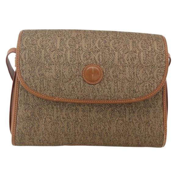 GUCCI Shoulder Bag Canvas Beige Gold 001 14 0712 Auth 175356