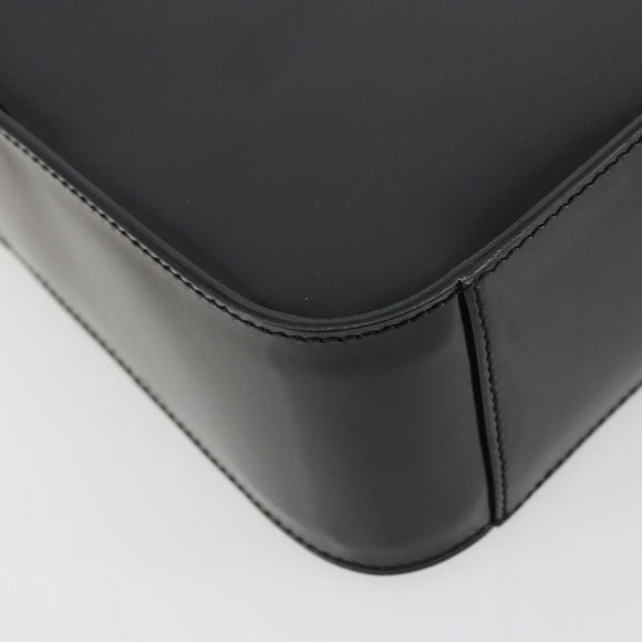GUCCI Shoulder Bag Patent leather Black Silver Auth 175357