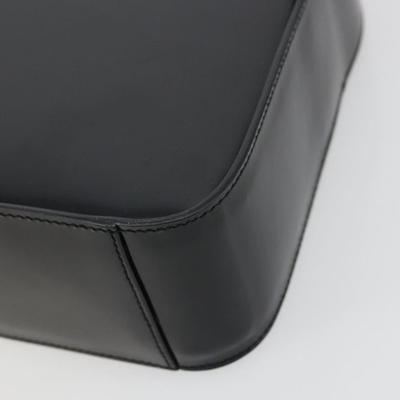 GUCCI Shoulder Bag Patent leather Black Silver Auth 175357