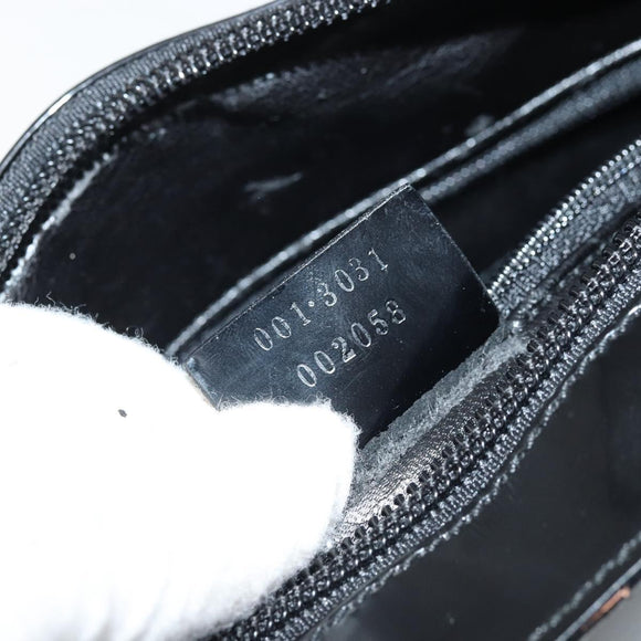 GUCCI Shoulder Bag Patent leather Black Silver Auth 175357