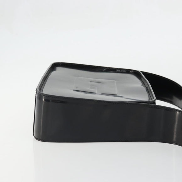 GUCCI Shoulder Bag Patent leather Black Silver Auth 175357