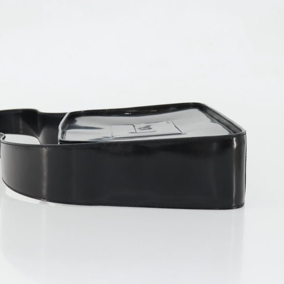 GUCCI Shoulder Bag Patent leather Black Silver Auth 175357