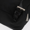 PRADA Backpack Nylon Leather Black Silver Auth 175358-9