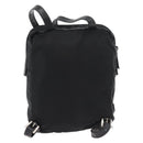 PRADA Backpack Nylon Leather Black Silver Auth 175358-2