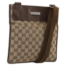 GUCCI GG Canvas Shoulder Bag Beige Silver 27639 Auth 175360-1