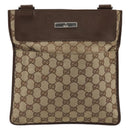 GUCCI GG Canvas Shoulder Bag Beige Silver 27639 Auth 175360-13