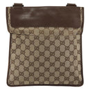GUCCI GG Canvas Shoulder Bag Beige Silver 27639 Auth 175360-2
