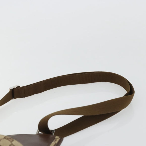 GUCCI GG Canvas Shoulder Bag Beige Silver 27639 Auth 175360