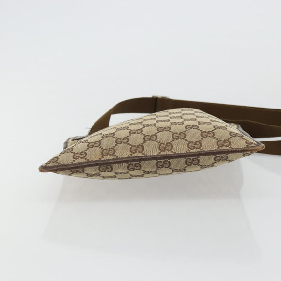 GUCCI GG Canvas Shoulder Bag Beige Silver 27639 Auth 175360