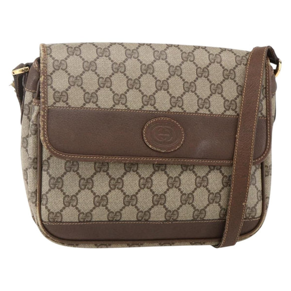 GUCCI GG Supreme Shoulder Bag PVC Beige Gold 001 116 0925 Auth 175362