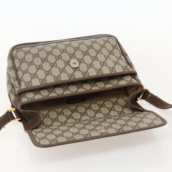 GUCCI GG Supreme Shoulder Bag PVC Beige Gold 001 116 0925 Auth 175362