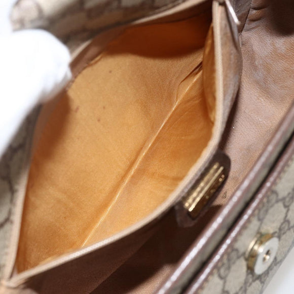 GUCCI GG Supreme Shoulder Bag PVC Beige Gold 001 116 0925 Auth 175362
