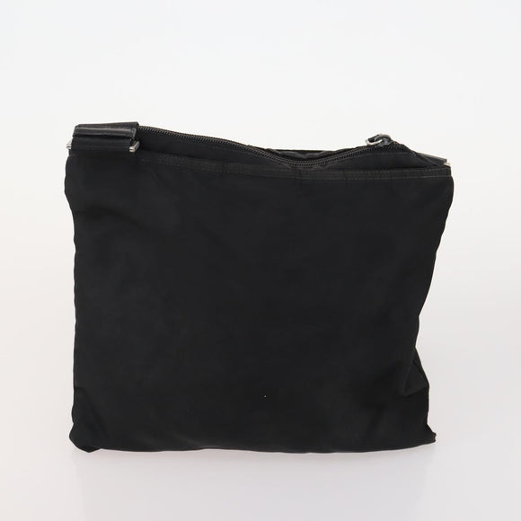 PRADA Shoulder Bag Nylon Canvas Leather 4 Set Black Beige Auth 175363