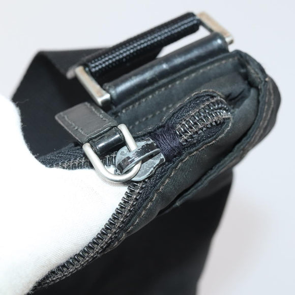 PRADA Shoulder Bag Nylon Canvas Leather 4 Set Black Beige Auth 175363