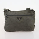 PRADA Shoulder Bag Nylon Canvas Leather 4 Set Black Beige Auth 175363-21